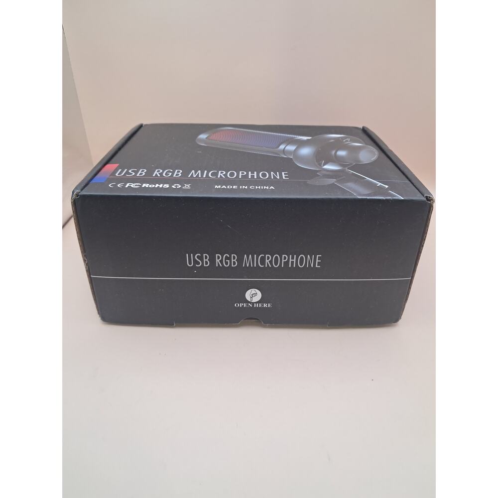 USB RGB Microphone with stand white - Picture 2 of 3